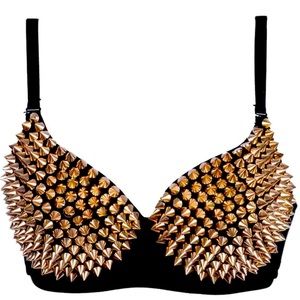 Gold spiked bra size M